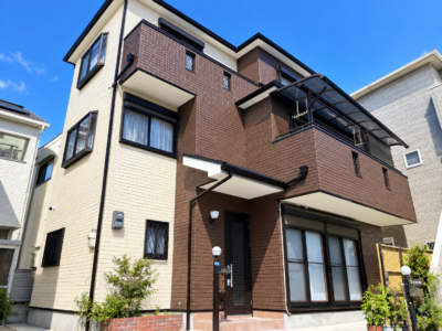 【泉大津市】U様邸 外壁・屋根塗装｜セラコートアクア４工程・レンガ調サイディング多色仕上げ