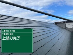 泉大津市M様邸の屋根ハイルーフマイルドシリコン上塗り完了